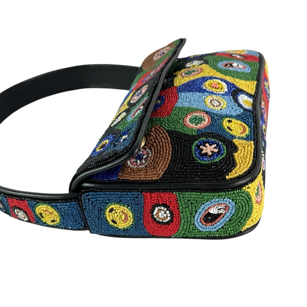STAUD Tommy Beaded Bag Black Millefiori Shoulder Bag - Picture 7 of 11